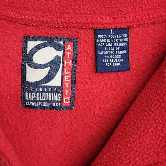 Vintage Gap original athletic men’s red fleece size large. 100% polyester - Picture 2 of 5